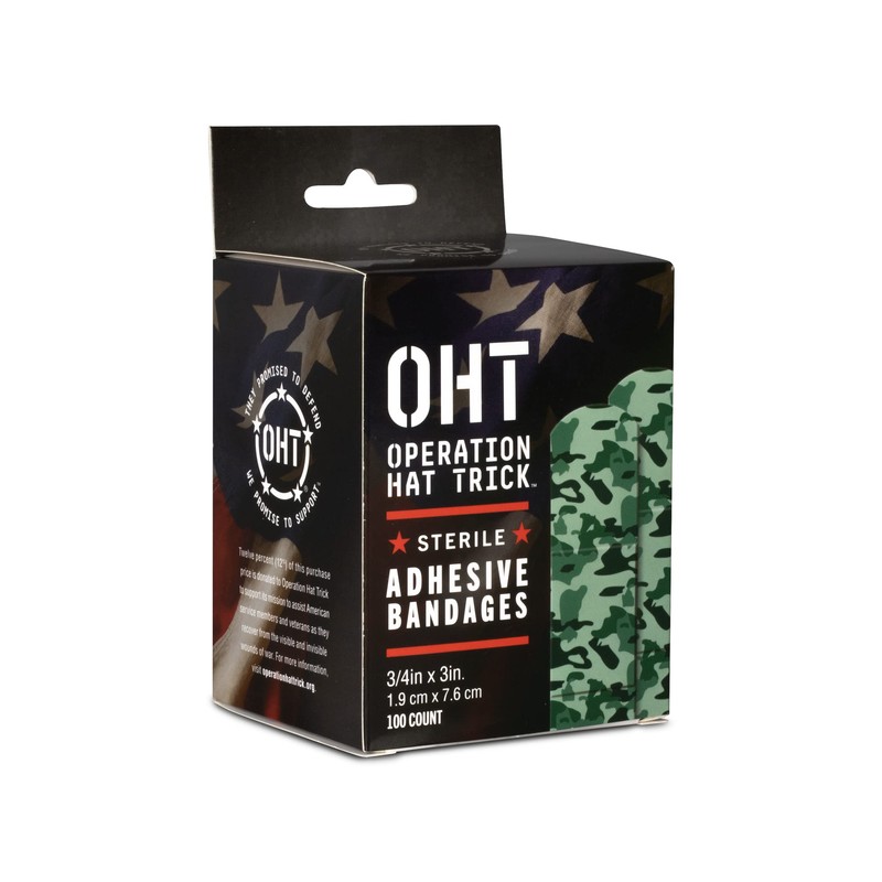 Dukal 1087755-BX Operation Hat Trick Adhesive Bandage, 3/4"x3", Pack of