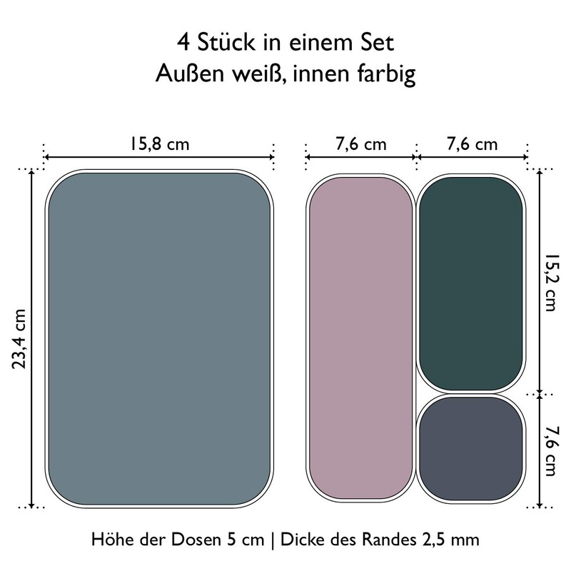 trand Aufbewahrungsbox aus Metall | Set 4 Stück | Bunte