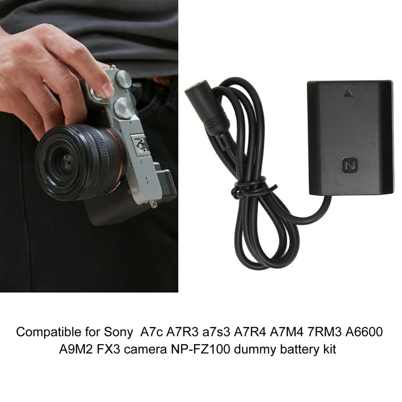 FZ100 Dummy Battery DC Coupler Power Adapter Compatible for A7c