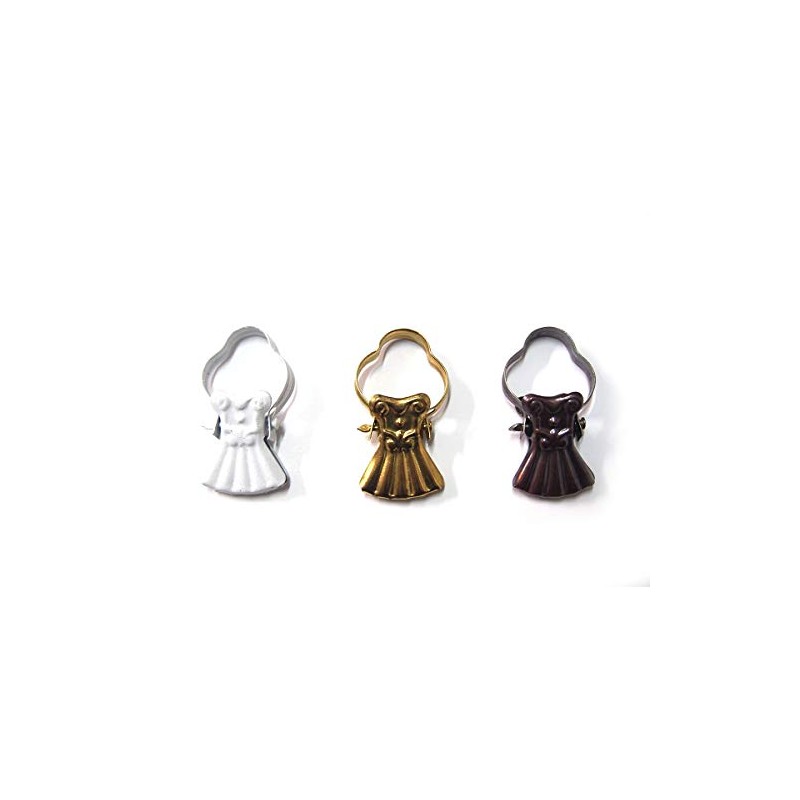 TENDAGGIMANIA Ganci per Tende da Interno Pinze-Colore: Bronzo- Clip Mollette