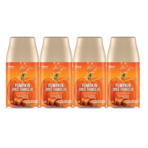 Glade Automatic Spray Air Freshener Refills, 6.2 Ounce Cans (Pumpkin Spice Things Up, 4 Spray Refills)