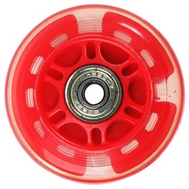 uxcell 70mm Inline Skate Wheels with ABEC-7, 608ZZ Bearing, Light Up Inline Skate Wheels, Led Flash Flashing Inline Skate Replacement Wheels for Teens(1 PC), Red