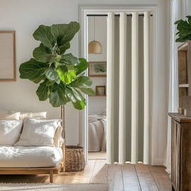 ChrisDowa Grommet Blackout Curtains for Bedroom - Thermal Insulated Room Darkening Curtains for Living Room (1 Panel Set, Beige,52W x 95L)