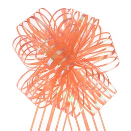 sourcing map 10pcs 4 Inch Large Pull Bow Gift Wrapping Bow Ribbon Organza Orange Yellow for Wedding Baskets Presents Christmas Party