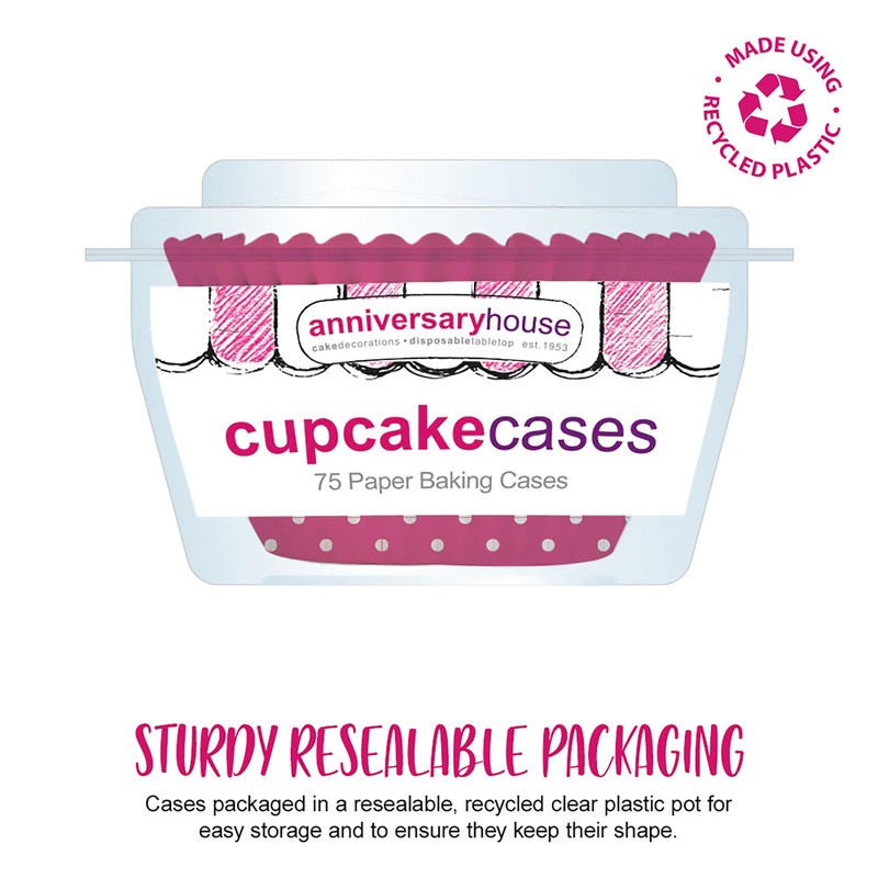 Anniversary House Candy Pink Polka Dot & Gingham Cupcake Cases