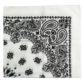 Hav-A-Hank Paisley Bandana 100% Cotton/USA Made 22" Military Army Trainmen Paisley (5 pack) (White)
