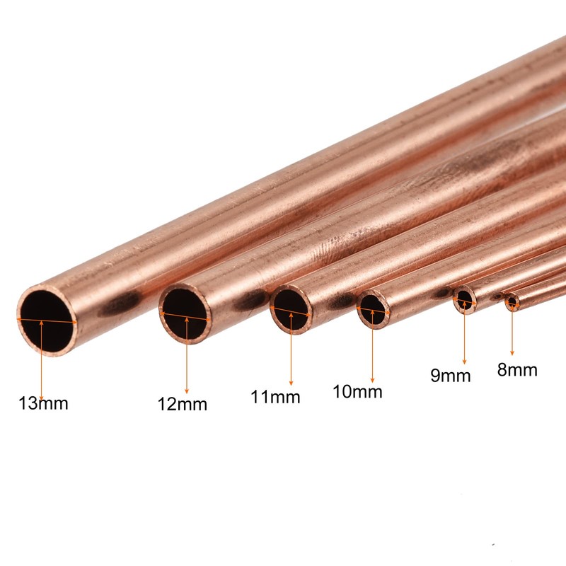 uxcell Copper Tube, 8mm 9mm 10mm 11mm 12mm 13mm OD