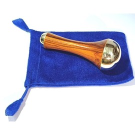 WITSOUL kansa Wand face and Foot Massager/Unique Design - 2 in 1 Massager/Two Different Sizes of Kansa Cups with Teak Wood Handle (Simple Design)