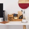 Liry Products Rustic Wooden Desktop Organizer Office Supplies Brown Tabletop