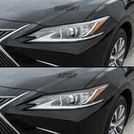 SlickMod PreCut Vinyl Smoke Tint for 2019-2023 Lexus ES Headlight (35% Light Smoke, 3. Headlight Eyelid)