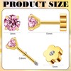 WGXIA Purple Crystal Flat Back Stud Earrings for Women Natural
