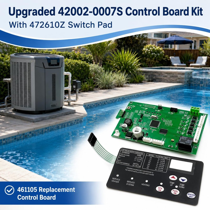 Upgraded 42002-0007S Control Board with 472610Z Switch Pad for Pentair