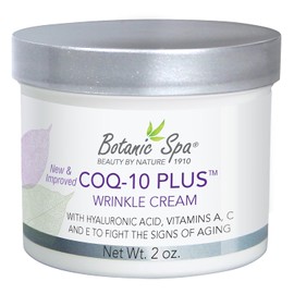 Botanic Spa CoQ-10 Plus Wrinkle Cream - Hyaluronic Acid, Vitamins A, C & E - Diminishes the appearance of Lines and Wrinkles - 2 oz