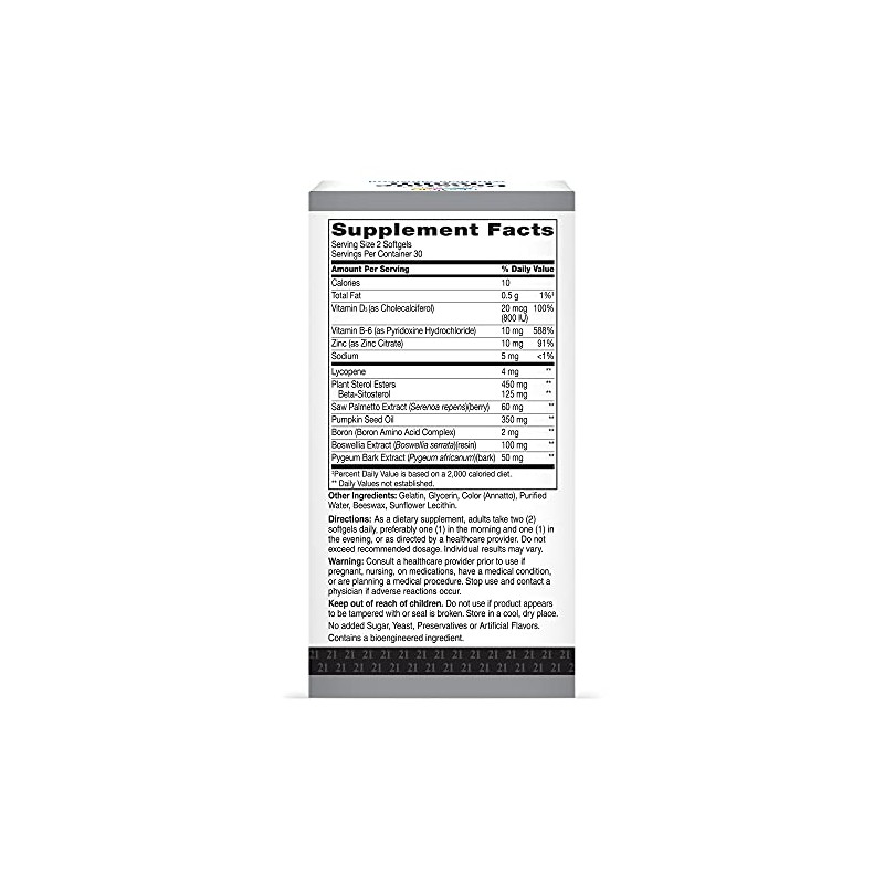 21st Century Salud de la próstata con beta-sitosterol 125mg, 60