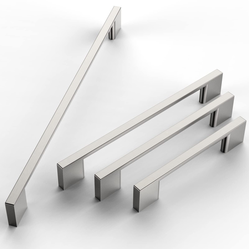 FURNIWARE 10 Pack Cabinet Pull,Brushed Nickel Cabinet Handles,Hardware Drawer Pulls,Solid
