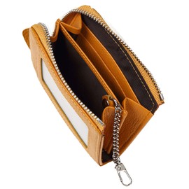 Shoebill Pass Case, Commuter Purse, Coin Purse, Men's, Women's, Coin Case, Leather, Genuine Leather, Key Chain, mustard yellow