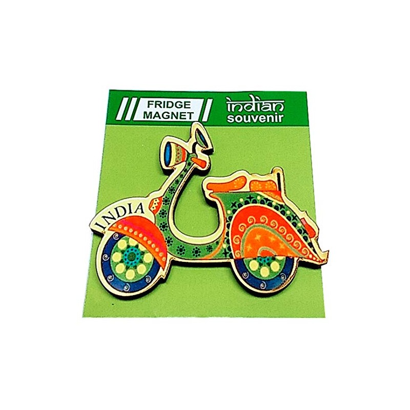 Purpledip Wooden Fridge Magnet: Scooty (11749)