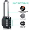 AIHYTU 3.2 Inch Long Shackle Combination Padlock Lock Silver