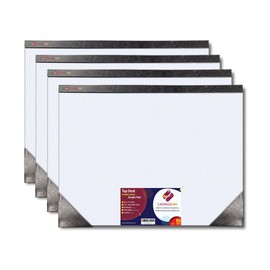 CADMUSPRO Top Desk 22"x17" Large Premium Graph Pad, Double-Sided Quadrille Grid, 21-Gram Paper, 50 Sheets/Pad. Design&Drafting, Science&Math, Art&Illustration, Professional&Academic (4, White)