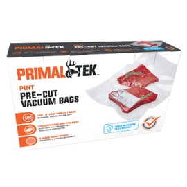 PrimalTek 6” x 10” Pre-Cut Vacuum Bags – 100 Pint Bags for Food Preservation – BPA-Free Vacuum Sealer Bags, Microwave, Freezer and Boil Safe, Compatible with any Vacuum Sealer Machine