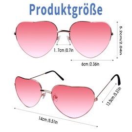 3 Pairs of Sunglasses Heart Shape Festival Outfit Women's Heart Glasses 90s Outfit Sunglasses Festival Accessories Glasses Heart Shape 80s 90s Party Clothing Hippie Clothing Women's Costume Skirt