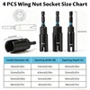 AutoViteX 4PCS Wing Nut Driver Set, 1/4" Hex Shank Power