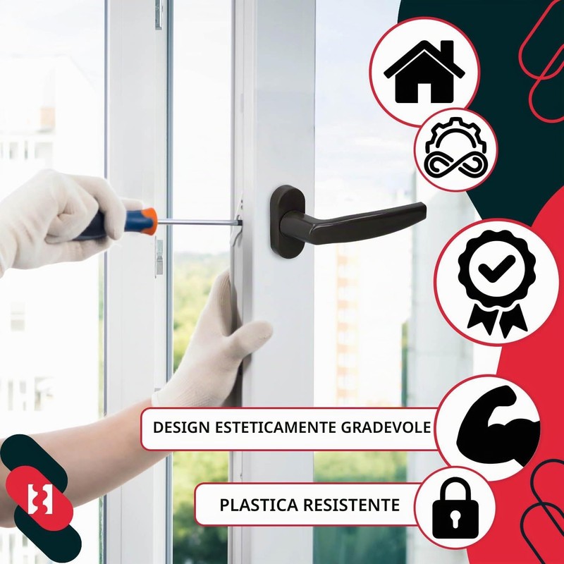 KOTARBAU Set di 5 maniglie per finestra – Maniglia per