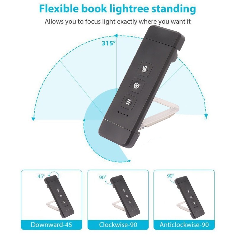 Clip On Book Light Multipurpose Ultrathin Mini 3 Levels Brightness