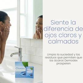 Toallitas para limpieza facial, de párpados y pestañas Cliradex