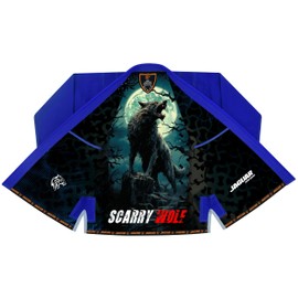 JAGUAR PRO GEAR – Scarry Wolf Inner Sublimated Pro Brazilian Jiu Jitsu BJJ Kimono Gi Uniform Unisex - Belt Included (Blue, A-3)