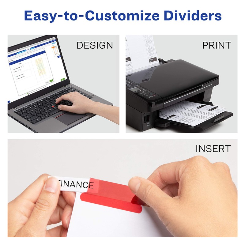 Avery Big Tab Insertable Extra Wide Dividers, 8 Multicolor Tabs,