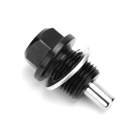 Magnetic Oil Drain Plug Sump Drain Nut Oil Drain Bolt(M14x1.5, Black)