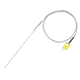 sourcing map K Type Thermocouple with Plug, Meter Temperature Sensor Probe -50 to 1100°C(-58 to 2012°F) Stainless Steel, 1x150mm 3.3ft Wire