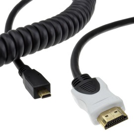 kenable Coiled HDMI 2.0b to MICRO D 18Gbps 4K UHD High Speed Cable Lead Gold