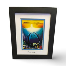 By Wyland paradise found Kissing Dolphins custom frame double matted super foil stamp ready to hang