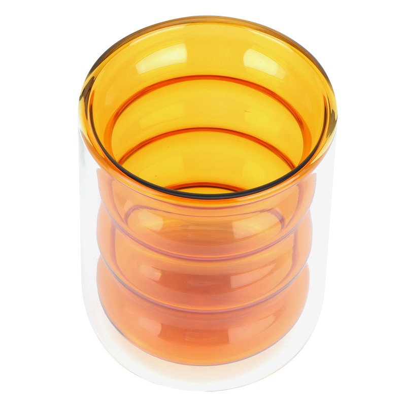 200ml DoubleLayer Glass Mug HeatResistant 3 Dimensional Spiral Cup for