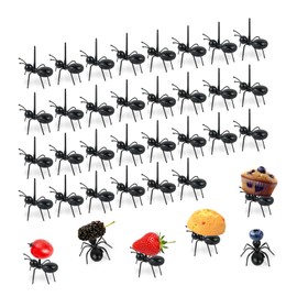 36Pcs Ant Toothpicks - Plastic Ants for Picnic Party Decorations, Reusable Food Grade Funny Picks for Fruit Dessert Appetizer, Kids Adults Birthday Party Supplies