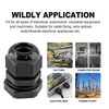 Rierdge 12 Pack 1/2" NPT Cable Glands Waterproof Connectors, Adjustable