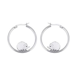 Cute Hedgehog Hoop Earrings for Women Dainty Stainless Steel Animal Hoops Hypoallergenic Round Hooped Fashion Jewelry (Steel color, One size)