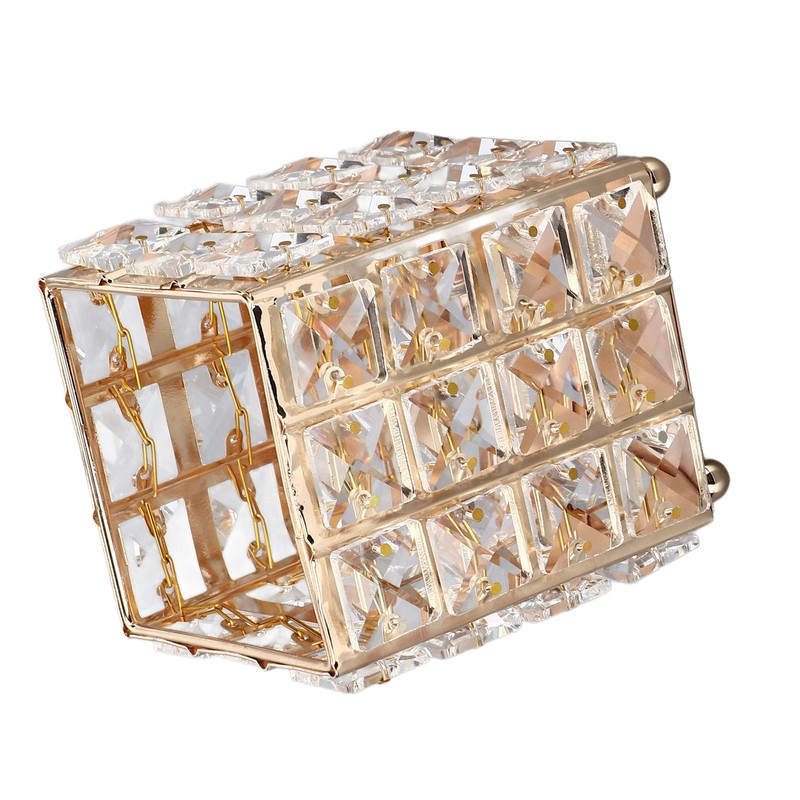 European Style Crystal Storage Box Crystal Jewelry Trinket Box Square