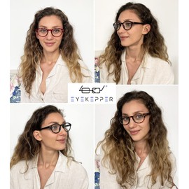 Eyekepper 4-Pack Retro Key Hole Oval Round Spring-Hinges Reading Glasses +0.75