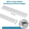 [2-Pack] 8-Inch White 304 Stainless Steel Piano Hinges,Heavy Duty 0.05-Inch