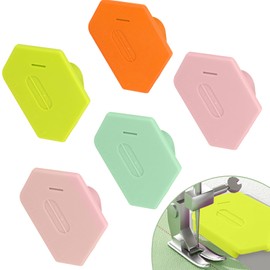5 Pack Magnetic Seam Guide for Sewing Machine, Multifunctional Polygonal Hemmer Gauge with Sewing Tools, Strong Magnetic Seam Guide with Scale, Sewing Accessories and Supplies (4 Colors)