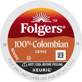 Folgers 100% Colombian Medium Roast Coffee, 72 Keurig K-Cup Pods