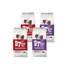 Beans Talk Coffee Powder Blend, 2 Types Assorted, 4.4 lbs (2 kg) (Original + French Powder), 17.6 oz (500 g) x 4, Deep Roasted and Easy to Drink 2 Types, Iced Coffee, Arabica 100%