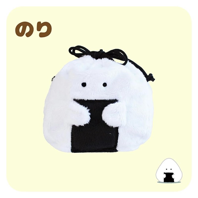 Ippinsha Gyutto Onigiri-san Nori Onigiri-san Drawstring Pouch Bag Gift 47108