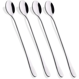 VIRUJA 5 inch Long Handle Coffee Spoons, Stainless Steel Iced Tea Spoons, Cocktail Espresso Stirring Spoons, Dessert Spoons - Set of 8