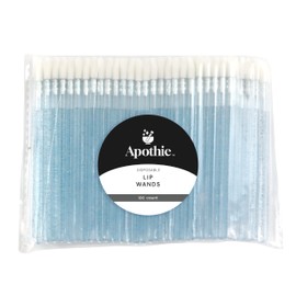 Apothie 100 Pieces Disposable Lip Applicators – Lint-Free Versatile Doe Foot Makeup Wands for Lip Gloss, Lipstick, Lash Extensions, Beauty Starter Kits Essential (100 Brushes, Blue Crystal)