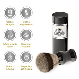 Mamba Shave Brocha para Espuma de Afeitar. Mamba Brush Color Negro. Excelente para Distribuir Y Untar Espuma de Afeitado. Incluye Estuche de Guardado. Premium Shaving Brush.