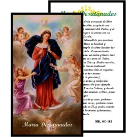 Maria Desatanudos Tarjeta De Rezo Laminada en español